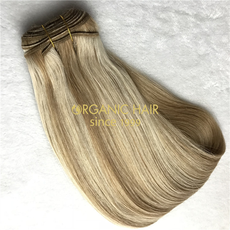 Human hair machine weft #8/22color on sale X119